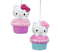 Hello Kitty Christmas Ornaments Officially Licensed Cupcake Surprise Christmas Tree Decorations 2 Piece Set