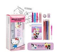 Hello Kitty Coloring Stationery Set - School Pencil Case Complete with Markers, Colored Pencils and Themed Accessories for Girls Fans of Sanrio's Cutest Character, Hello Kitty, 8.0x24.0x8.0 cm