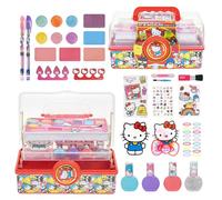 Hello Kitty Cosmetic Set for Girls Kids Includes Nail Lip Eye Cheek Makeup, Safe Beauty Playset by Townley Girl