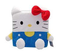 Hello Kitty Cubeez Blue Overalls 20cm - Ultimate Stackable Plush Toy with Soft Memory Foam for a Squishy Feel, Perfect for Collecting, Stacking, and Displaying, Fans