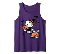 Hello Kitty Cute Witch Wizard Happy Halloween Tank Top, Men, Purple, X-Large