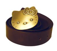 Hello Kitty Deluxe Quality PU Leather Belt Range. (Brass Oxidized Metal Buckle - Brown •)