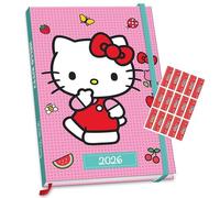 Hello Kitty Diary 2026 A5 Hardback Diary Calendar with FREE Organisational Stickers Included