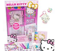 Hello Kitty DIY Glitter Micro Journal by Horizon Group USA, 40+ Stationery Accessories Including Hello Kitty Stickers, Surprise Keychain, Interchangeable Binder Discs, Squishy Glitter Cover & More
