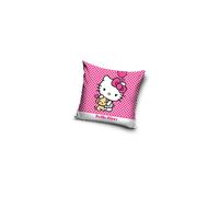 Carbotex Hello Kitty Dog Pink Polka Dot Pre-filled Cushion for Nurseries Girls' Bedroom Bed Decoration Cosy Bedroom 40x40cm Pink (HK223005-POSZ)