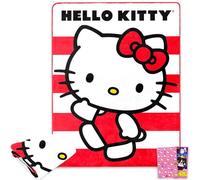 Hello Kitty Fleece Blanket Set - Bundle with Sanrio Soft Blanket Plus Stickers, More for Kids, Adults, Teens | Cozy Hello Kitty Throw Blanket 46" x 60"