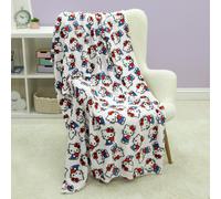 Hello Kitty Officially Licensed Fleece Blanket | Heartheld Design Super Soft Warm Throw | Perfect For Teen Bedrooms, Camping & Sleepovers | Size 100 x 150cm | White