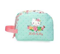 Hello Kitty Floral Kitty Toiletry Bag Green 20.5x16.5x7.5cm Polyester