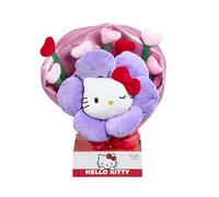 Hello Kitty Flower Bouquet, 28cm Soft Plush Toy, Cute Character Holding Colourful Flowers, Official Licensed Sanrio Merchandise, for Fans, Suitable for Ages 4+