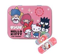 Hello Kitty & Friends Flexible Plasters in Metal Tin Box, Waterproof & Breathable First Aid Plasters for Kids & Adults, Latex-Free, Hypoallergenic, Easy Removal & Skin-Friendly, Two Sizes, 24 Plasters