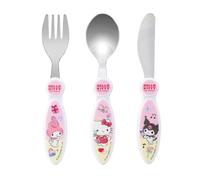 Hello Kitty & Friends Kids 3pcs Cutlery Set - Includes Knife, Fork & Spoon