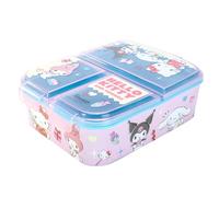 Hello Kitty & Friends Kids Childrens Multi Compartment Rectangular School Travel Lunch Food Box Sandwich Bento Container, BPA Free