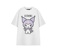 Hello Kitty & Friends Kuromi Pastel Womens White Short Sleeved T-Shirt Friends Graphic Tee | Cute Sanrio Character Top | Casual Tee for Women & Girls