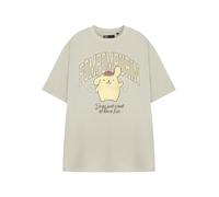 Hello Kitty & Friends Pompompurin Light Beige Classic Top | Women's Cartoon Graphic Tee | Crew Neck Short Sleeve Pull-On Dogs Just Want to Have Fun Shirt