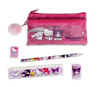 Hello Kitty 5 Piece Stationery Set with Pencil Case, Pencil, Ruler, Eraser and Sharpener for Kids
