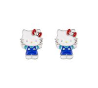 Disney by Euroswan Stud Earrings Hello Kitty Silhouette Cut-Out Sterling Silver Girls