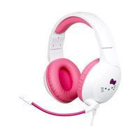 Konix Hello Kitty Kabelgebundenes Gaming-Headset für PC, PS4, PS5, Switch, Xbox One und Series X|S - Mikrofon - Kabel 1,5 m - 3,5 mm Klinkenstecker - Weiß und Rosa