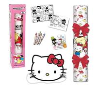 Hello Kitty Giant Christmas Cracker - 48cm Cracker Packed with Stickers, Crayons, Colouring Sheets, Jigsaw Puzzle, and Card Mask - Perfect for Boys and Girls