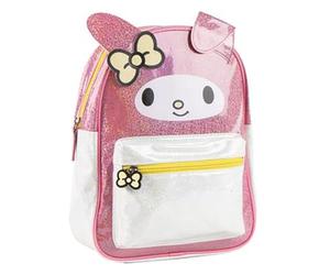 Hello Kitty Girls' Backpack - Pink Leisure Backpack with Glitter, Adjustable Straps and Front Pocket with Zip, Ideal for Walks and Gifts