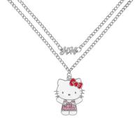KIDS EUROSWAN Hello Kitty Girls Silver Plated Cartoon Pendant Necklace Set
