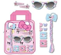Hello Kitty Glasses Bag Beauty Set | Hair Accessories with Clips, Braid, Glasses and Garters | Kids Kit with Sanrio Characters Kawaii Style