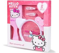 Hello Kitty - Hair Accessory Set (8 Pieces: Brush, Headband, Clips, Elastics) - Girl Gift Box