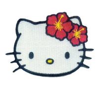 HELLO KITTY Headshot PATCH, Officially Licensed Artwork, Iron-On / Sew-On, 3.5" x 2.7" Embroidered PATCH