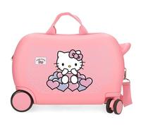 Hello Kitty Hearts & Dots, Children's Suitcase, Pink, Made of ABS, Four Double Wheels with Multi-Directional Swivel, Side Combination Lock, Interior with Two Compartments., Pink, Children's Suitcase