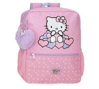 Hello Kitty Hearts & Dots School Backpack Adaptable to Trolley Pink 27x33x11cm Polyester 9.8L, pink, Backpack 33