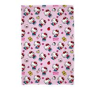 Hello Kitty Officially Licensed Fleece Blanket | Super Soft Warm Pink Design with Teddy and Milk Bottles | Perfect for Home, Bedroom, Sleepovers & Camping 100 x 150cm