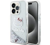 Hello Kitty HKHCP13LLIKHET Case for iPhone 13 Pro / 13 6.1 Inch Silver Hard Case Liquid Glitter Charms Kitty Head
