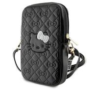 Hello Kitty HKPBPEKHBPK Bag Black Quilted Bows Strap, black