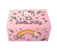Hello Kitty Jewelry Box with Tray and Storage Official License, Pink Jewelry Box, Wood Jewelry Organizer, Sanrio Gifts (Pink)