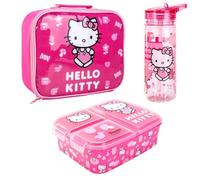 Hello Kitty Kids Childrens Lunch Box Set - Insulated Lunch Bag, Multicompartment Lunch Box & 580ml Water Bottle - School Travel Lunch Food Set, BPA Free