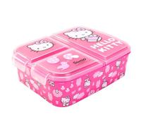Hello Kitty Kids Childrens Multi Compartment Rectangular School Travel Lunch Food Box Sandwich Bento Container, BPA Free
