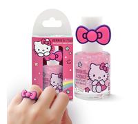 Hello Kitty Kids Nail Polish Water Based - Non Toxic Peel Off Nail Varnish, Quick Dry Odour Free Glitter Nail Polish, Safe Nail Paint for Children & Adults, Pink 9ml