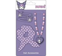 Hello Kitty Kuromi Beauty Accessory Set | Tweezers, Scrunchie and Necklace Kit for Kids | Accessories in Purple Shades with Sanrio Alternative Design