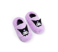 Hello Kitty Kuromi Girls Purple Slip On Loafer Slippers | Fluffy Indoor Footwear for Kids | Cartoon Character Comfort | Girls' House Shoes for Relaxation & Play Merch - 4 UK Child