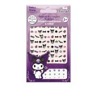 Hello Kitty Kuromi Nail Art Set with 72 Nail Stickers and 24 Nail Rhinestone for Girls, Perfect Nail Art Design and Decoration for Kids and Adults