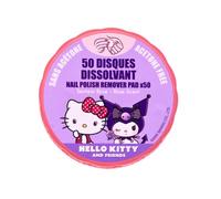 Hello Kitty & Kuromi Nail Polish Remover Pads Acetone-Free - Pack of 50 Ready Soaked Alcohol Pads for Fingernails - Nail Polish Remover Without Acetone, Gentle & Ideal for On the Go