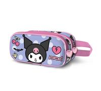 Hello Kitty Kuromi Rebel-3D Double Pencil Case, Mauve, 22 x 10 cm