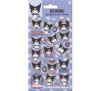 Hello Kitty Kuromi Sparkly Reusable Foil Stickers | Official Sanrio Licensed Product | Reusable on Non-Porous Surfaces | Perfect for Kids 3+, Birthday Gifts, Party Bags, Arts & Crafts, Scrapbooking