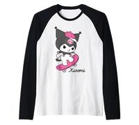 Hello Kitty Kuromi Street Style Skateboard Fun Pose Classic Raglan Baseball Tee
