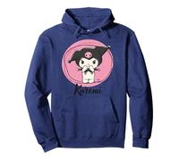 Hello Kitty Kuromi Sweet Naughty Fun Emo Rock Classic Pose Pullover Hoodie