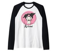 Hello Kitty Kuromi Sweet Naughty Fun Emo Rock Pose Classic Raglan Baseball Tee