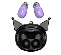 Hello Kitty Kuromi Wireless Bluetooth Earbuds with Rotating Charging Case | Built-in Mic, Hands-Free Calling, Purple and Black Design for Kids & Fans | Flip Face Feature