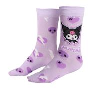 Hello Kitty Kuromi Women's Socks, Officially Licensed Kuromi Character Socks, 1 Pair Soft Comfortable Crew Socks, UK 3-9 / EU 36-43, Gift Idea