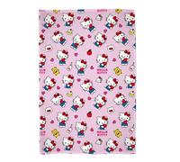 Hello Kitty Licensed Fleece Blanket | Super Soft Warm Pink Design with Teddy and Milk Bottles | Perfect for Home, Bedroom, Sleepovers & Camping 100 x 150cm