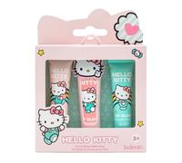 Hello Kitty Lip Gloss Set for Kids with Silicone Carry Case | 3 x 8ml Flavoured Lip Glosses | Strawberry, Watermelon & Peach | Children's Beauty Gift Set