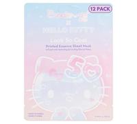 Hello Kitty Look So Cool Printed Face Mask with Moisturising and Refreshing Ice Water, Limited Edition 50th Anniversary from Korea (Pack of 12)